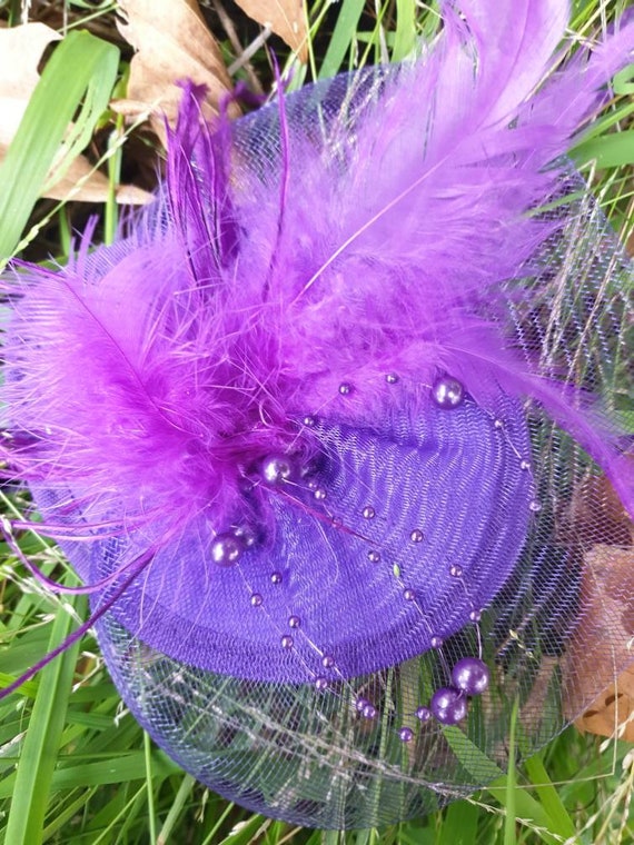 Purple fascinator purple hat purple race day hat p