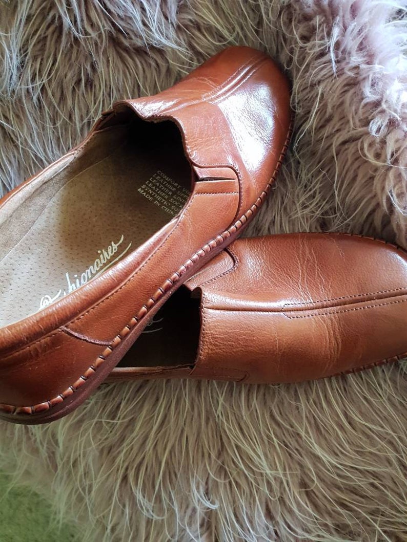 Leather shoes boho leather shoes retro leather shoes brown leather shoes,Woodstock brown leather shoes,leather flats sz9 leather shoes.