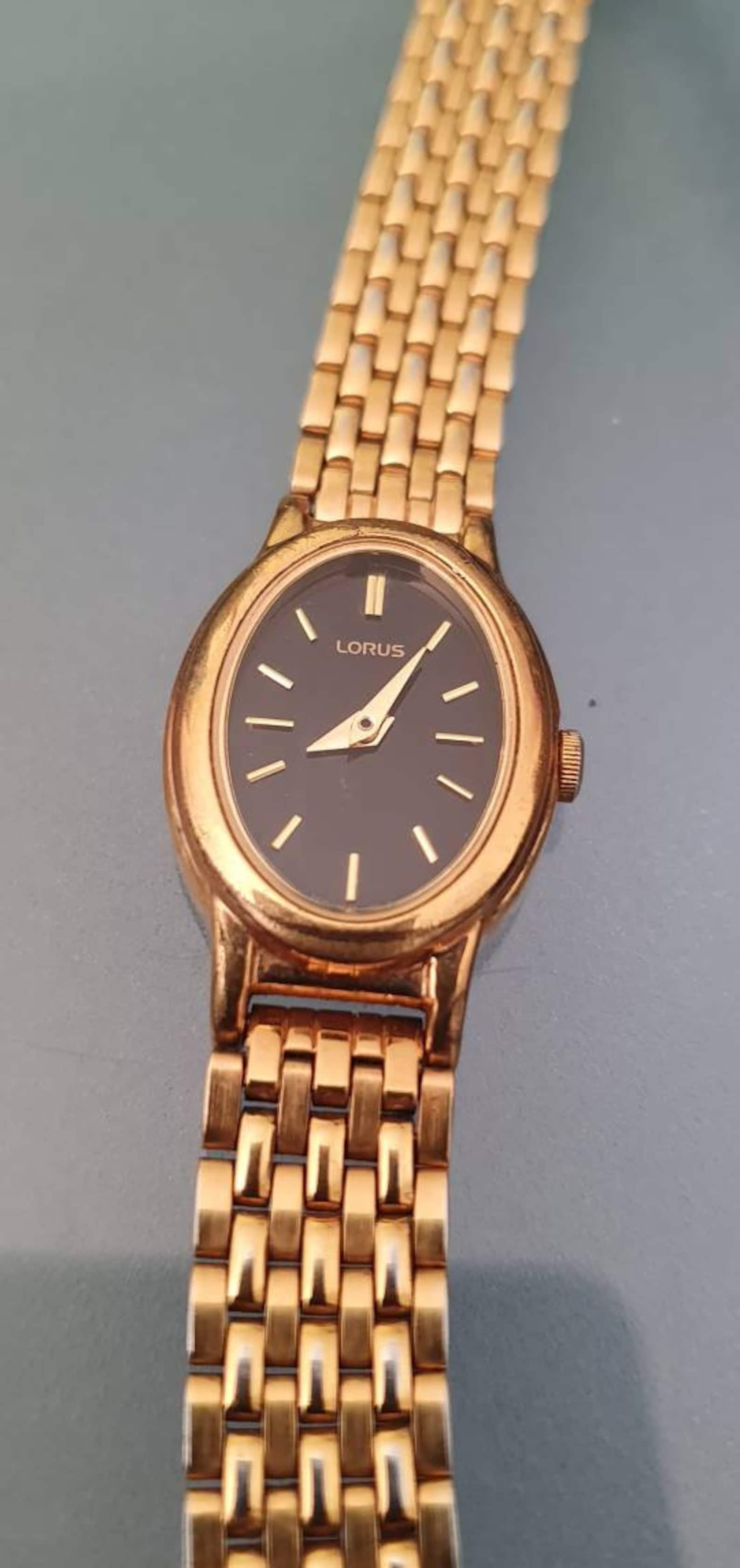 Lorus gold wrist watch vintage watch retro ladies watch Etsy