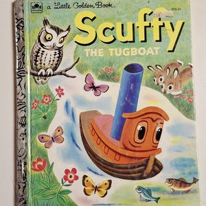 Vintage Little Golden Book Scuffy the Tugboat 1974