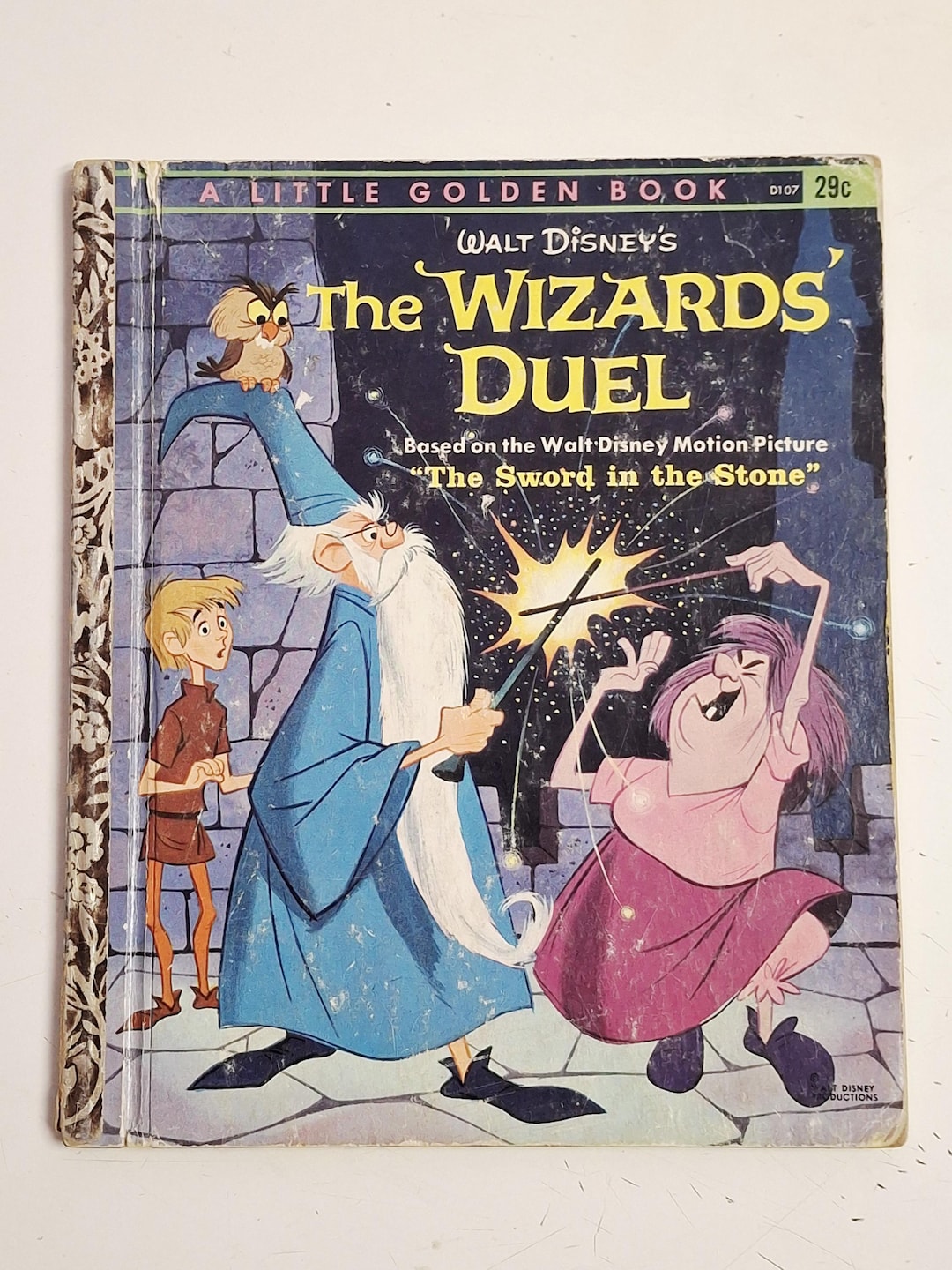 Walt Wizard Vintage Little Golden Book Walt Disney's Sword in the Stone the Wizards ...