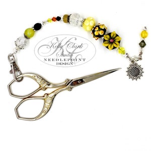 Sunflower Scissor Fob, Scissor Find, Lanyard fob, Keyfob, Purse Fob