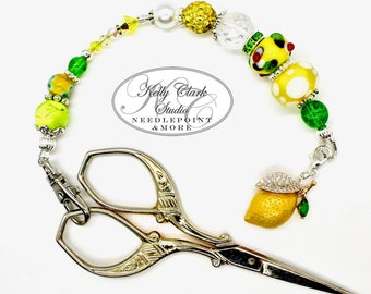 Porte-clés ciseaux limonade : outil de couture de perles de cristal, cordon, porte-clés, porte-monnaie