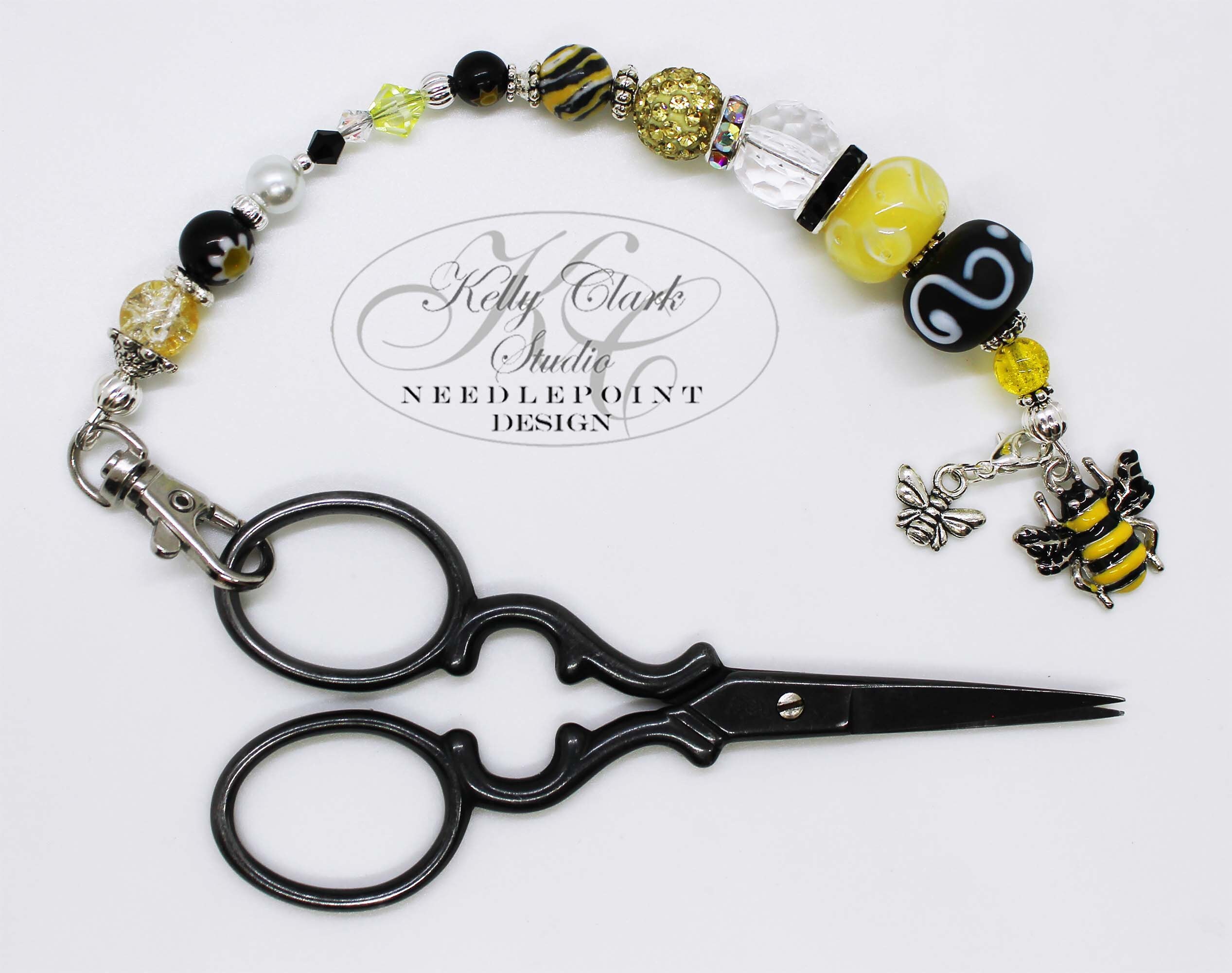 Enameled Bumble Bee Scissor Fob - Etsy