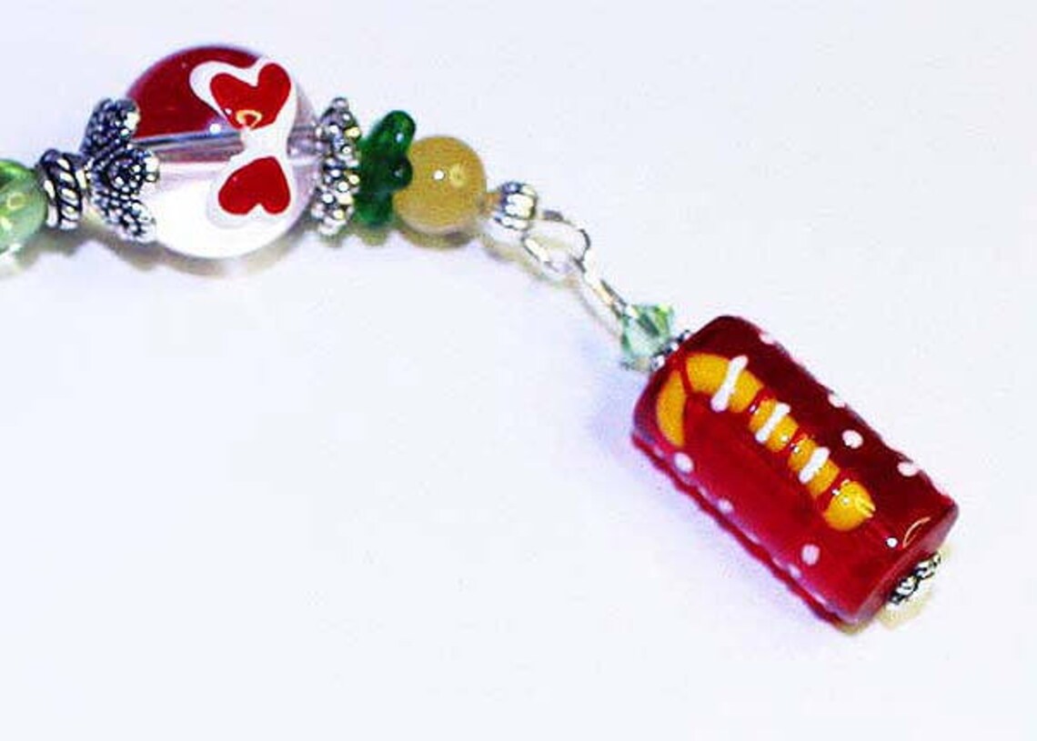 Red Candy Cane Scissor Fob Etsy