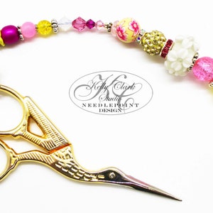 Sparkly Yellow Flip-Flop Charm Scissor Fob, purse fob, keychain, lanyard fob