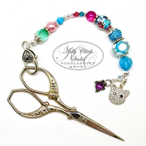 Pretty Kitty Scissor Fob, Scissor Find, Lanyard fob, Keyfob, Purse Fob
