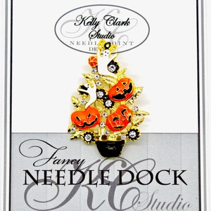 Halloween Tree Needle Dock, Canvas Magnet, Needle Minder, Needle Garage