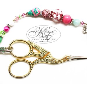 Sparkly Pink Flip-Flop Charm Scissor Fob, purse fob, keychain, lanyard fob