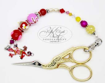 Porte-ciseaux Lézard rouge, porte-ciseaux, porte-clés pour cordon, porte-clés, porte-monnaie pour sac à main