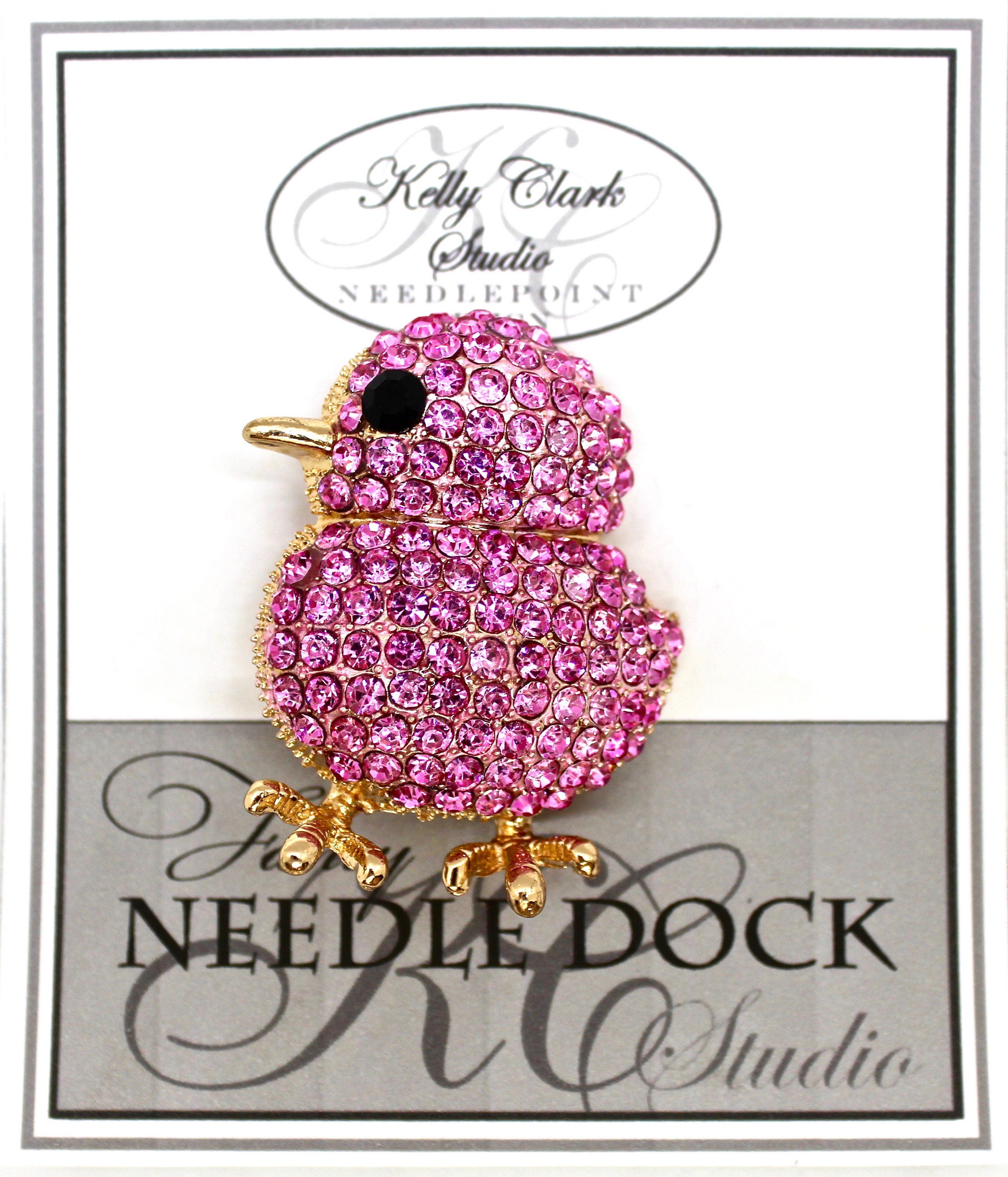 Pink Chick Needle Dock, Canvas Magnet, Needle Minder, Needle Garage
