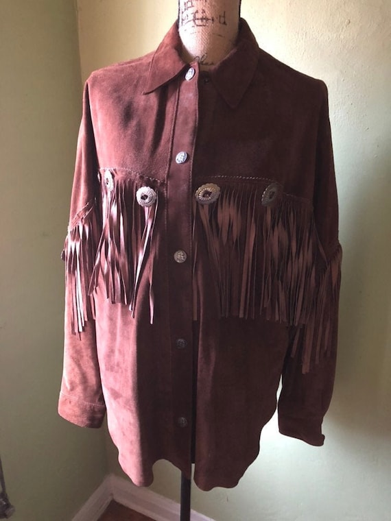 Vintage Brown Suede Fringe Jacket from early 90's.