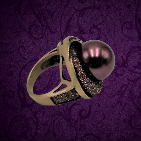 Heidi Daus Purple Baguette Crystals Ring - Small Size