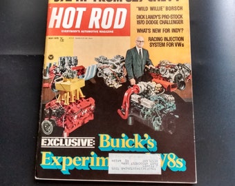 Vintage HOT ROD Magazine May 1970 Great gift for Dad and Grampa. Original price 75 cents!!!