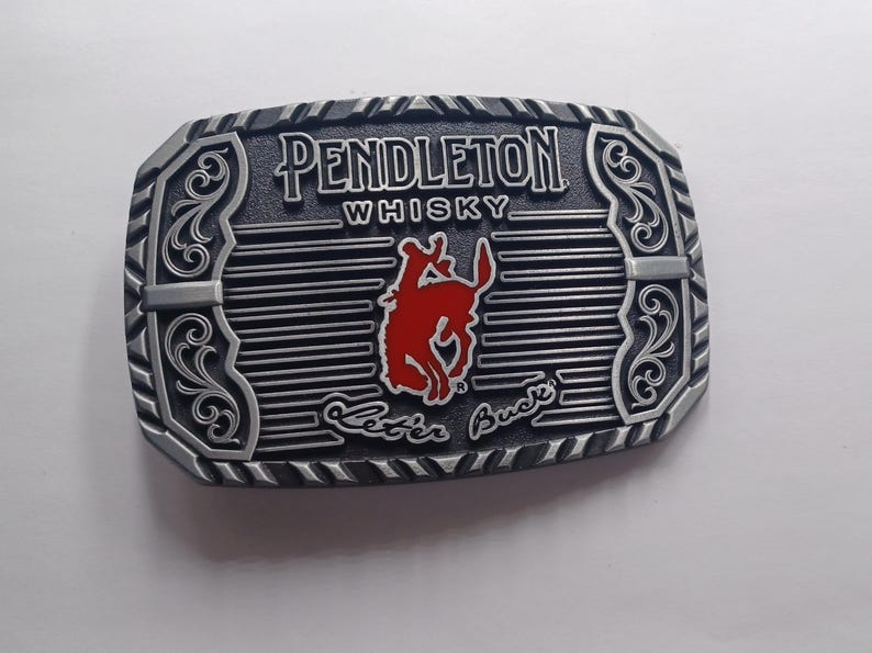 Red Suspender Rodeo Montana Silversmiths Limited Edition Pendleton Whiskey Let'er Buck ...