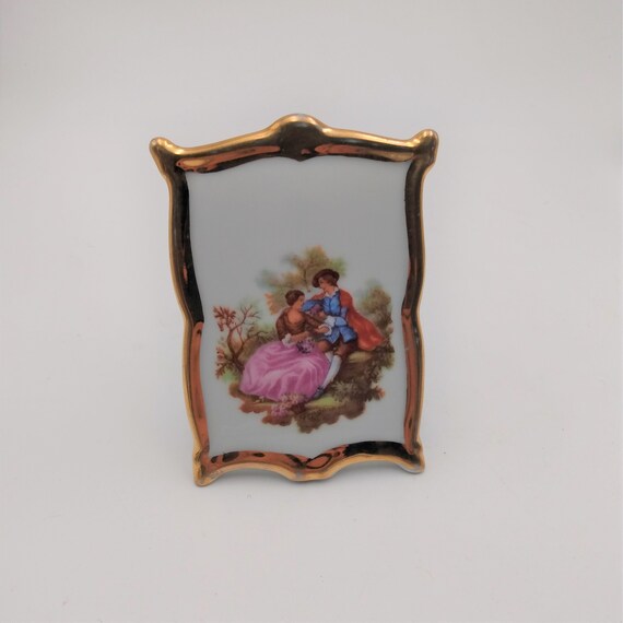Vintage Limoges Porcelain Standing Frame Ornament of Courting Etsy