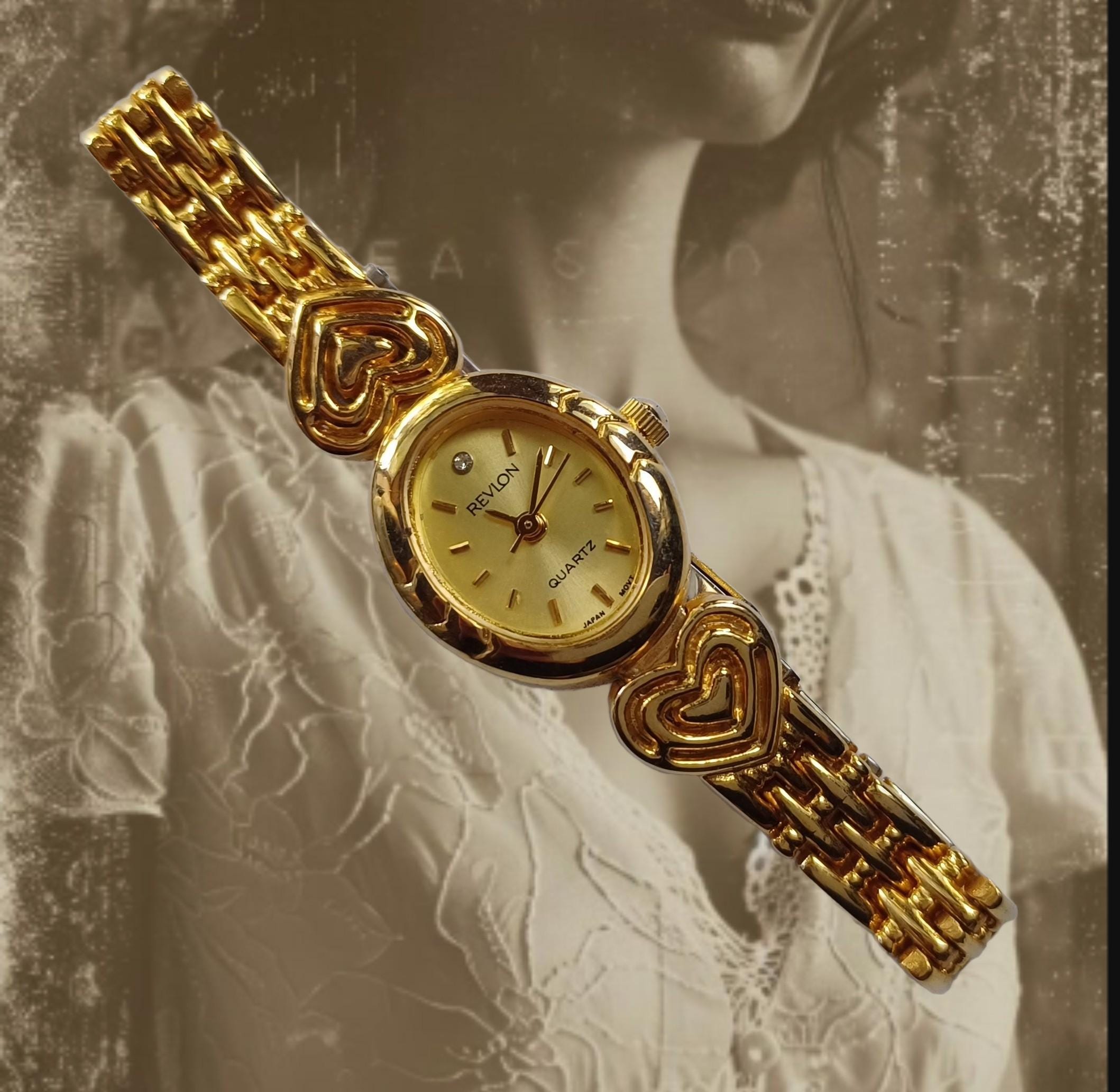 Vintage Revlon Womens 8” Genuine Leather/Gold Tone Quartz Watch New Battery Revlon Watch - Etsy main image 2