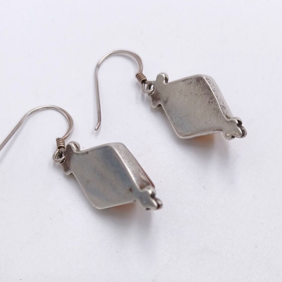 Sterling Silver Genuine Amber Dangle Earrings - image 3