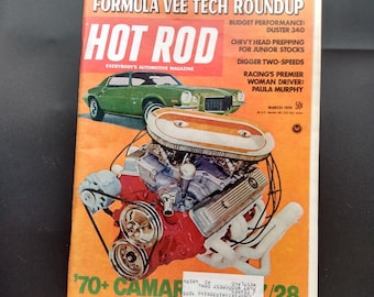 Vintage HOT ROD Magazine March 1970 Great gift for Dad and Grampa. Original price 50 cents!!!