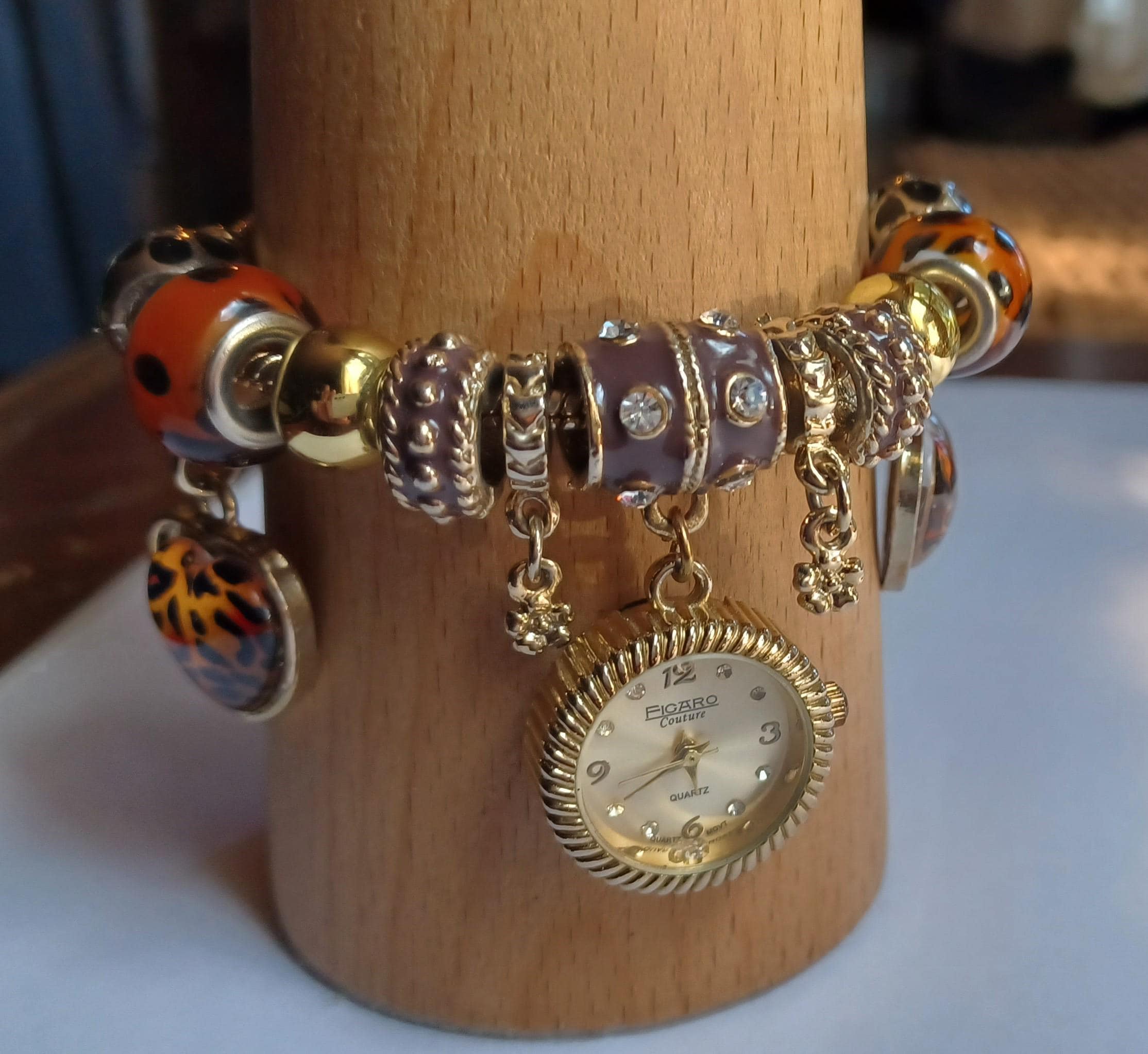 Figaro Couture charm bracelet watch Figaro Couture, Gold Tone With Crystals, Womens, Fashion  main image 2