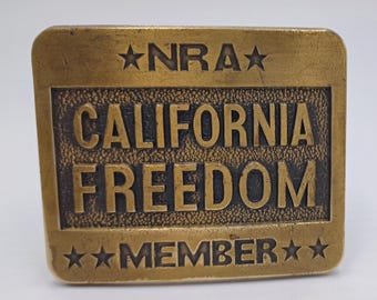 Vintage NRA California National Rifle Association Firearms Rights Belt Buckle