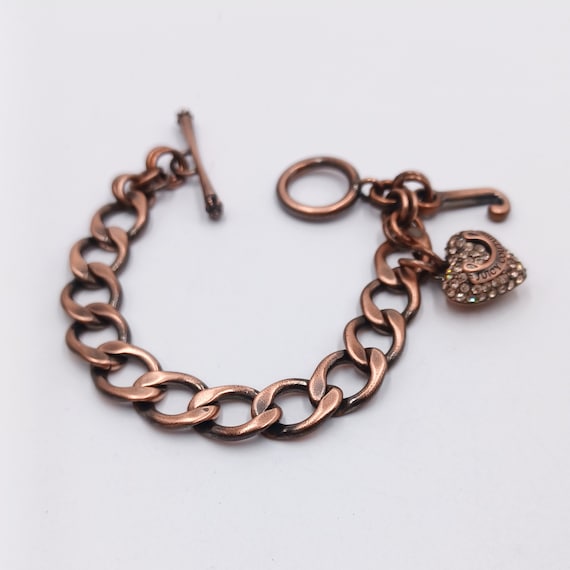 Juicy Couture Copper and Rhinestones Curb Chain Br