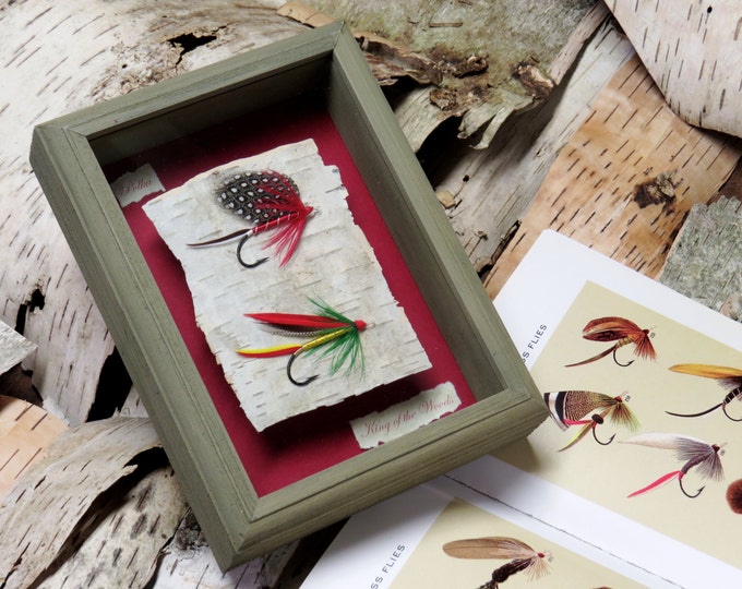 Fishing Flies in a Shadow Box Etsy