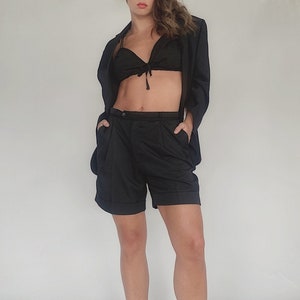 Reworked Ralph Lauren black 3 piece blazer set short suit