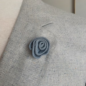 Powder Blue Button-On Lapel Flower