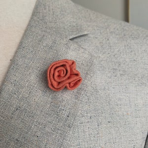 Orange Button-On Lapel Flower