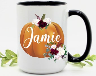 Personalized Pumpkin Coffee Mug | Fall Gifts | Fall Kitchen Decor | Personalized Halloween Pumpkin Mugs | Fall Decor | Fall Coffee Mugs