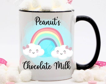 Personalized Chocolate Milk Mug for Kids | Rainbow Gifts | Christmas Gifts | Chocolate Milk Cup | Personalized Gifts | Christmas Hot Cocoa