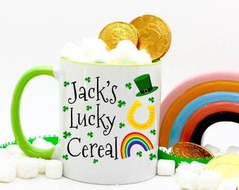 Personalized St Patrick's Day Cereal Mug | St. Paddy's Gift Ideas | Leprechaun Gifts Ideas | Cereal Cups for Kids | Custom St Paddy's Gift