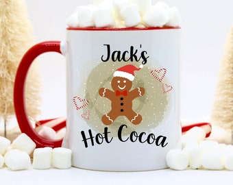 Gingerbread Hot Cocoa Mug | Christmas Cookie Party Gifts and Favors | Cookie Crew Mugs | Personalized Gingerbread Hot Chocolate Mugs | Kids