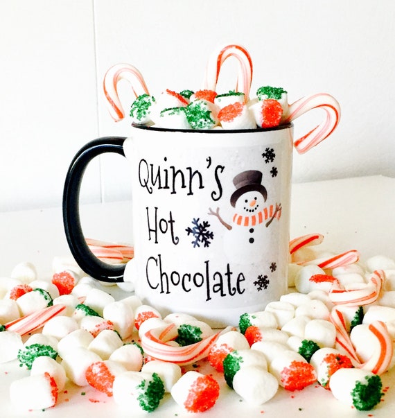 HeiBe Schokoladen Tasse mit Schneemann fur Kinder Weihnachten HeiBer Kakao Schneemann Geschenke Personalisierte Hot Cocoa Tassen Weihnachtsgeschenke Etsy