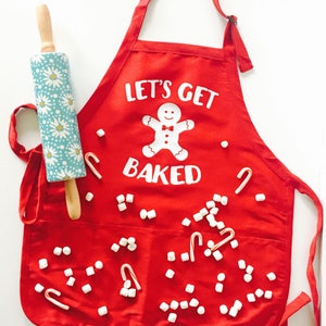 Let&#39;s Get Baked Apron | Christmas Baking Crew | Aprons for Christmas Baking | Christmas Baking Ideas | Let&#39;s Get Baking | Christmas Aprons