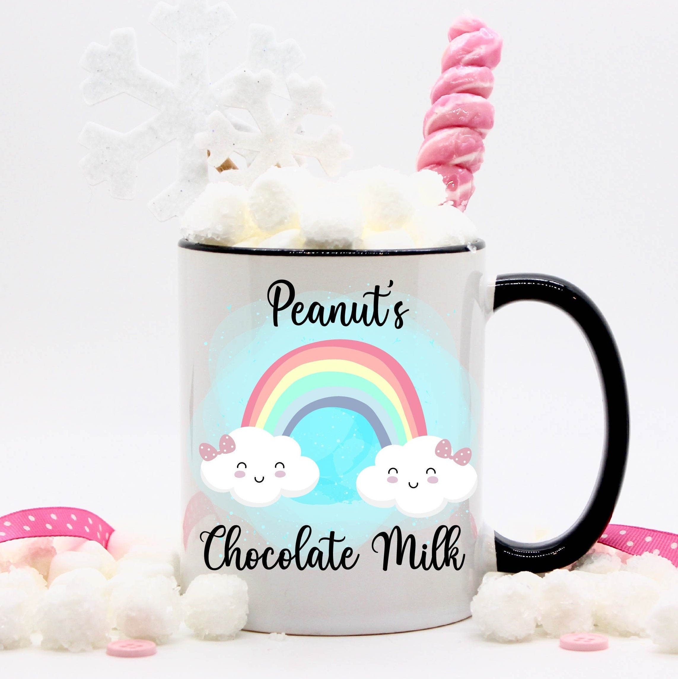 Personalized Chocolate Milk Mug for Kids Rainbow Gifts Etsy