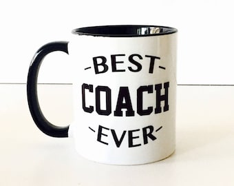 Best Coach Ever Mug | Coach Coffee Mugs | Christmas Gifts for Coaches | Cross Country | Soccer | Baseball | Softball| Football | Basketball