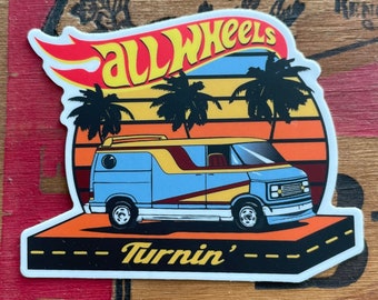 Eggy band inspired All Wheels Turnin' - Retro Van Sticker / Slap - original fan art - Eggy