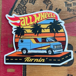Eggy band inspired All Wheels Turnin' - Retro Van Sticker / Slap - original fan art - Eggy