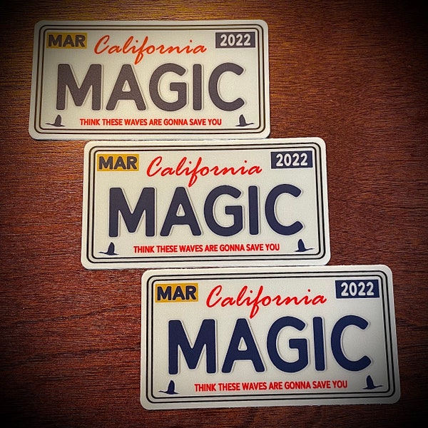 Goose band inspired California Magic license plate slaps stickers