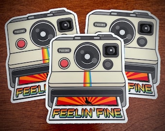 Pigeons Playing Ping Pong inspired Feelin’ Fine Camera Stickers / Slaps - PPPP P4