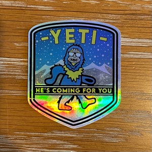 Goose band inspired Yeti Bear - holographic Sticker / Slap