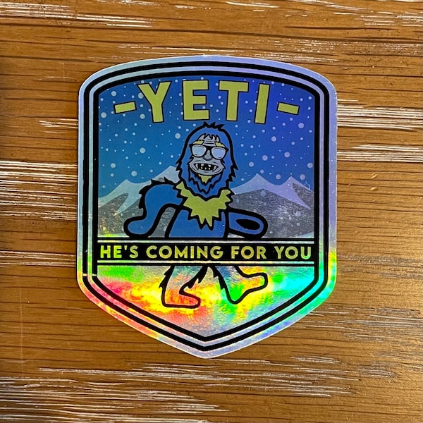 Goose band inspired Yeti Bear - holographic Sticker / Slap