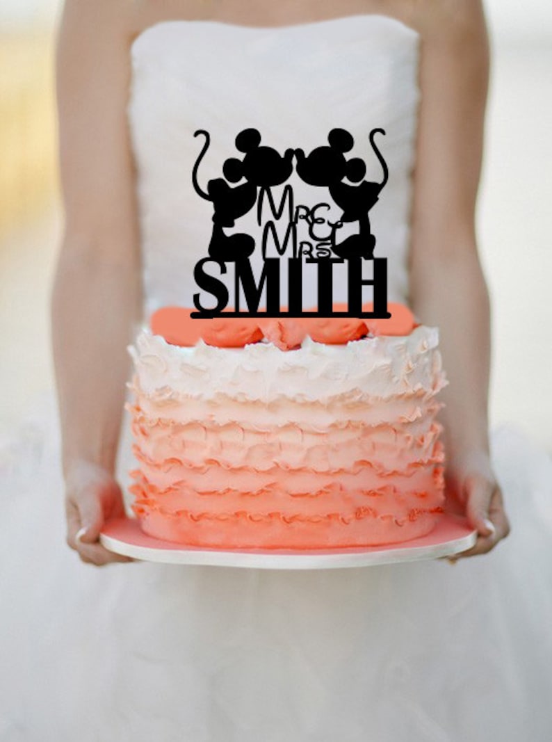 Disney wedding cake topper Custom Wedding Cake Topper Etsy