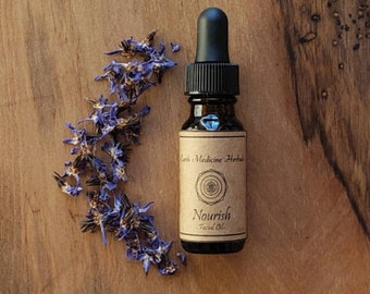 Nourish Facial Oil, Rich, Organic, Face Oil, Replenishing, Hydrating, Natural Skincare, Jojoba Oil, Evening Primrose Oil, Sea Buckthorn Oil