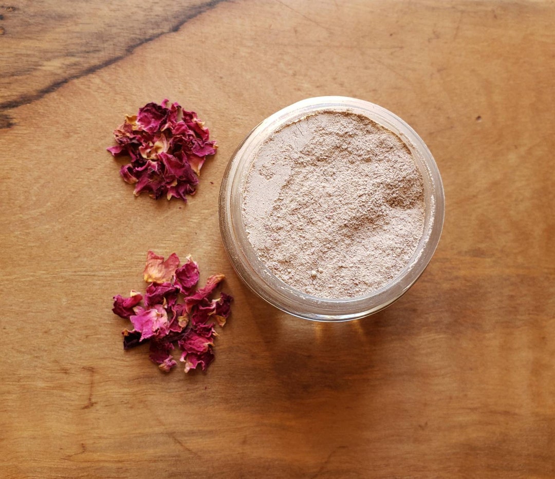 Rose Petal Face Mask, Organic Skincare, Soothing, Nourishing, Cleansing, Kaolin and Rhassoul