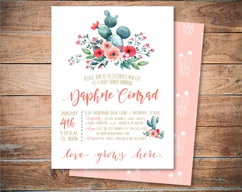 Boho Cactus Invitation {PRINTABLE} // Baby Shower // Bridal Shower // Wedding