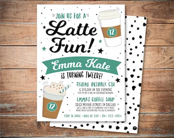 Starbucks-Inspired Latte Invitation {PRINTABLE} // Birthday // Tween/Teen // Coffee Shop // Shower