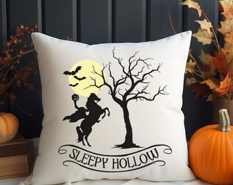 Sleepy Hollow Headless Horseman Halloween SVG File Design Spooky Travel Poster Signage Fall Decor